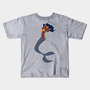 orange blue mermaid Kids T-Shirt